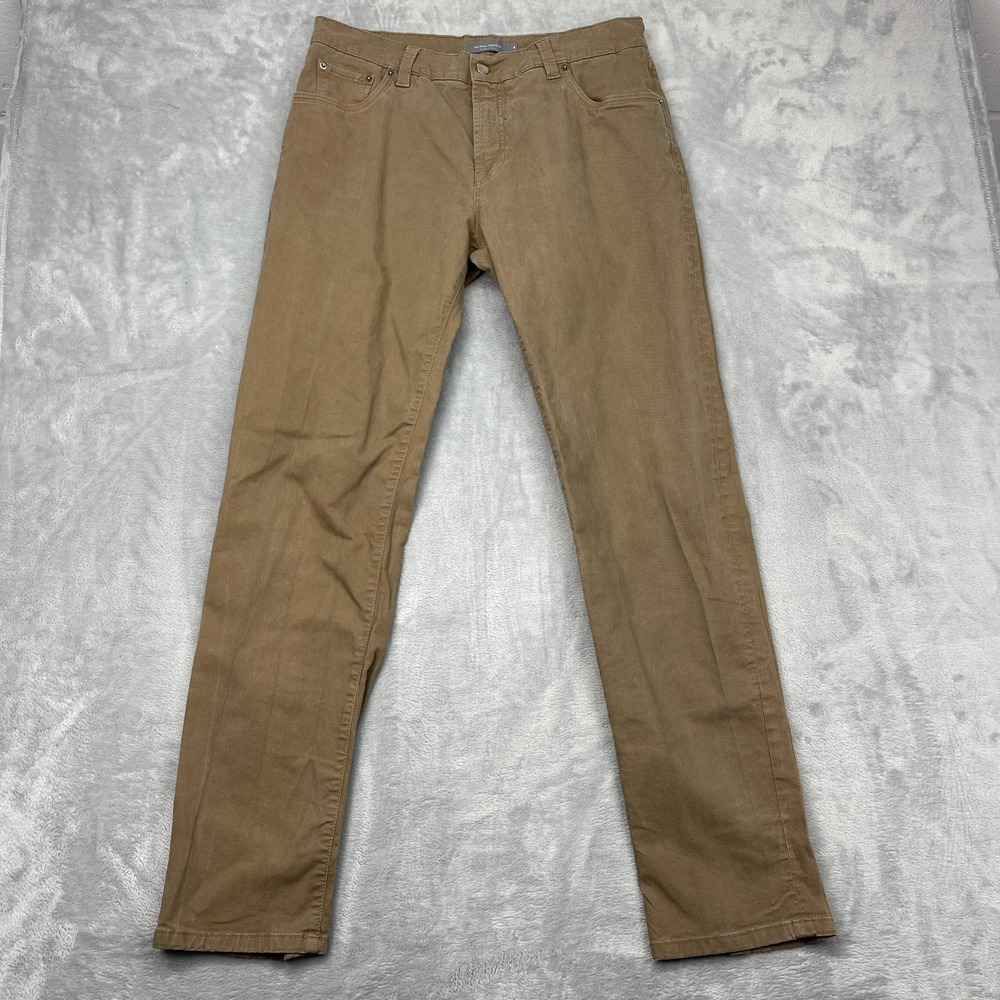 Neiman Marcus Pants Mens 36 (35x33) Brown‎ Single Stitch 5-Pocket Straight Leg